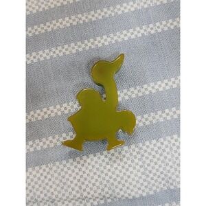 Vintage Olive Green Duck Bird Bakelite Brooch Pin Pendant